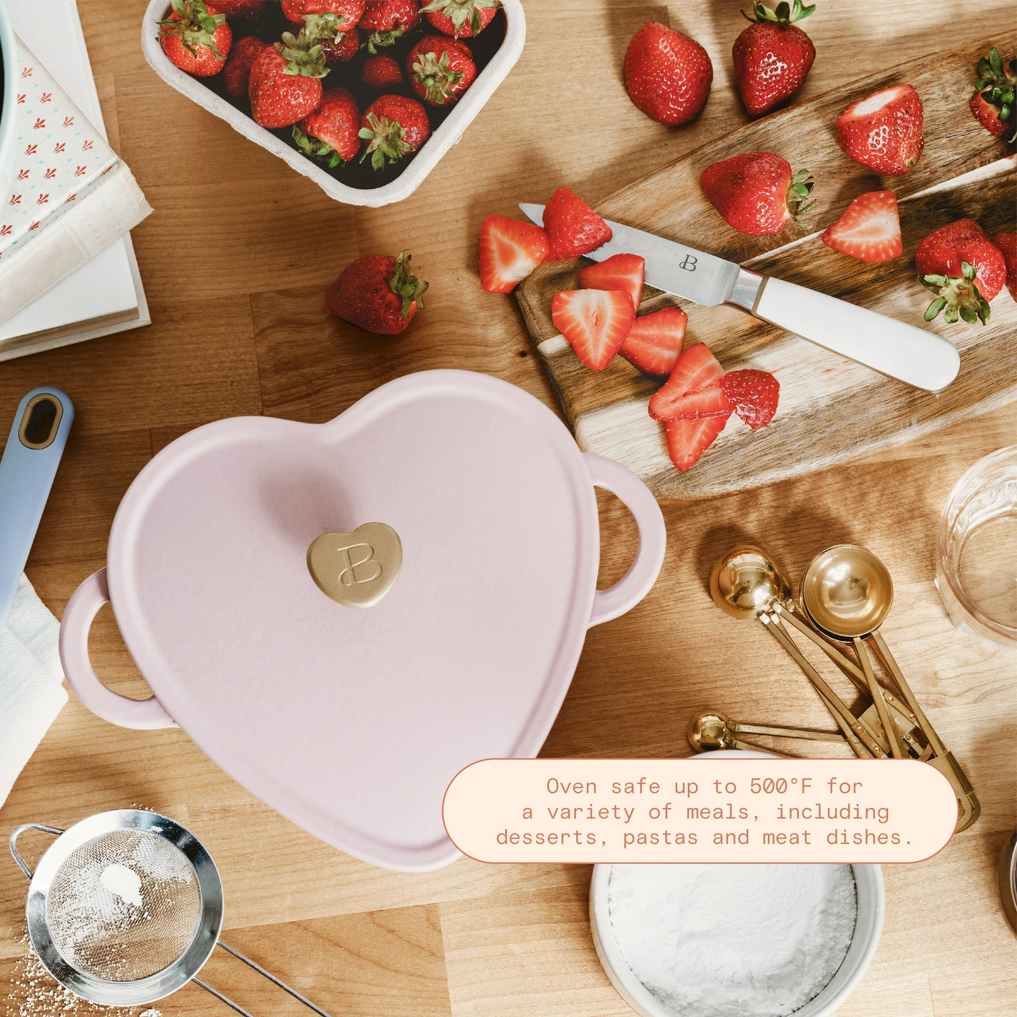 Beautiful 2QT Dutch Oven by Drew Barrymore - Pink Champagne ($40)