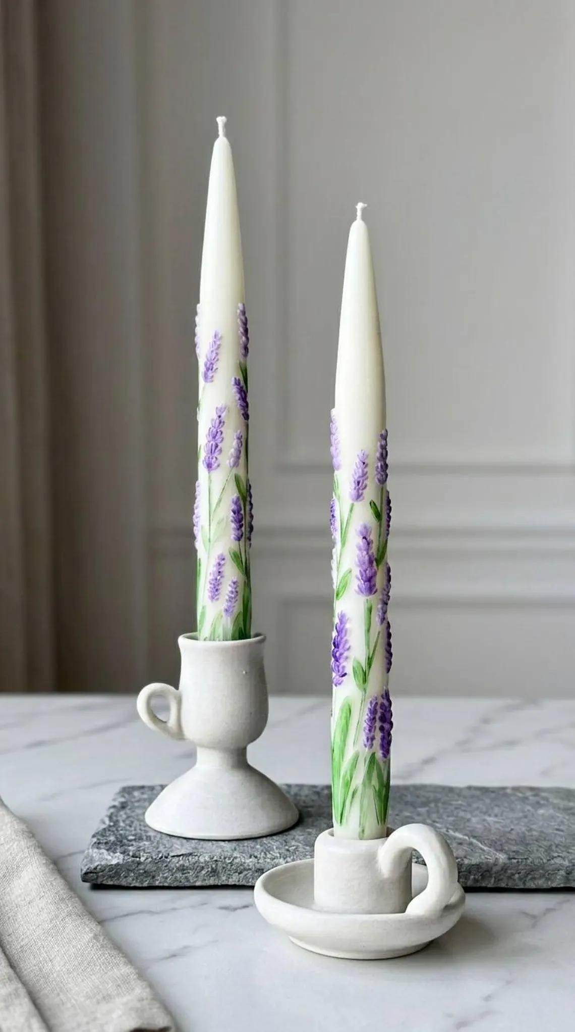 2pc Lavender Taper Candles ($42)