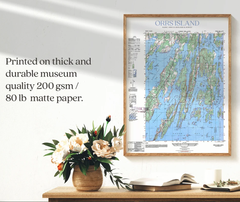 Vintage Map of Harpswell, ME 18x24 ($125)